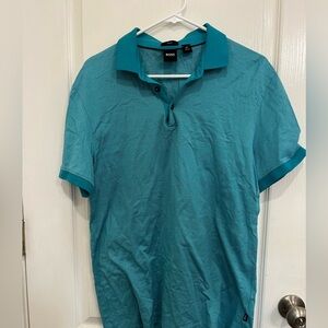 Hugo Boss Slim Fit Polo large blue mens